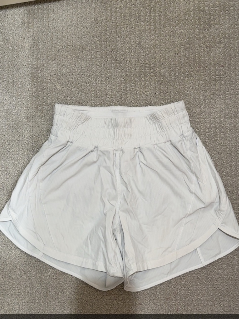 Lululemon Women's White Athletic Shorts - Lightweight Run/Training Shorts